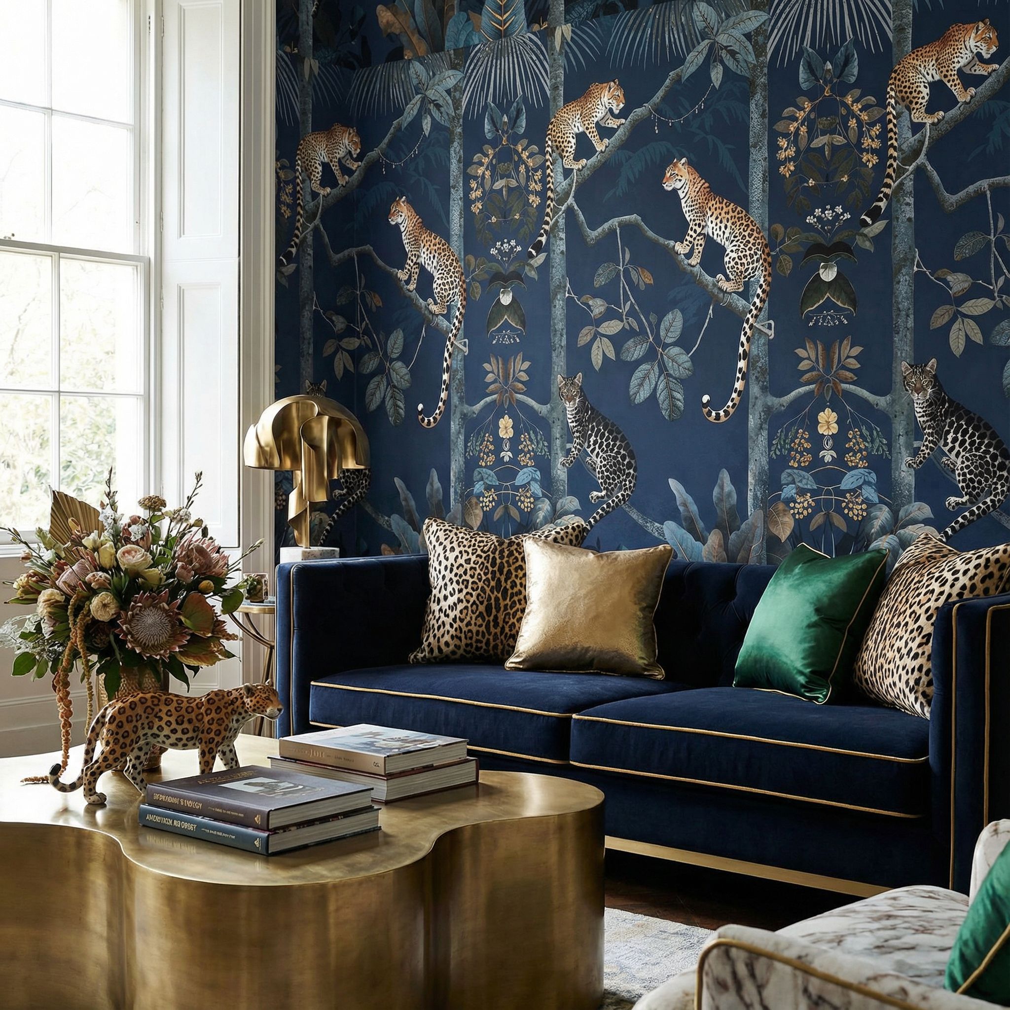 Dark botanical wallcovering
